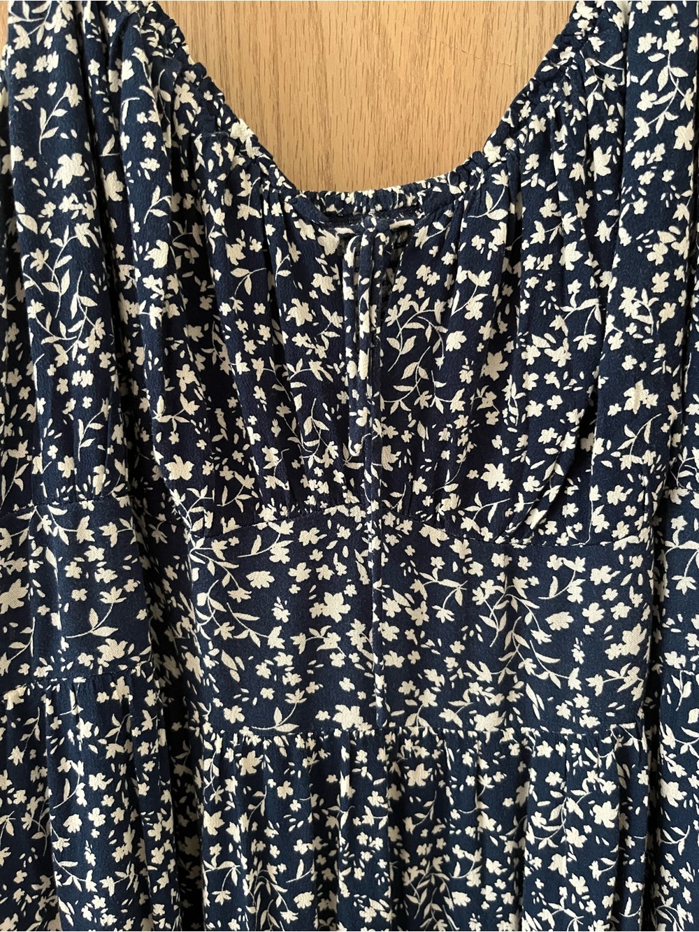Old Navy Fit & Flare Floral Smocked Midi Cami Dress in Blue Ditsy Floral - Picture 4 of 10
